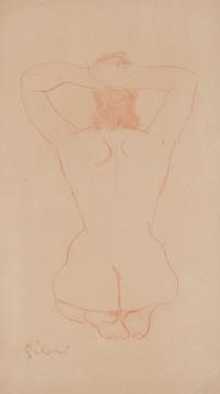 Zoltán Gábor_Croquis_1946_rötlich-papir_31,6x18,6cm